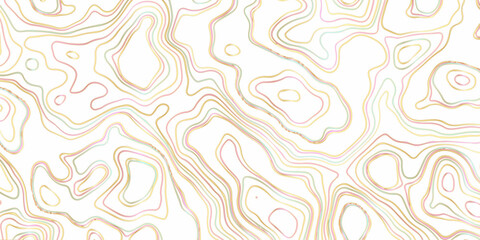 Abstract wavy curve geography topography lines contours map background. Topography white wave lines vector background. 