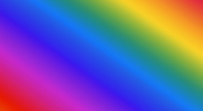 A vibrant rainbow gradient celebrating pride and diversity with a diagonal blend of saturated colors.