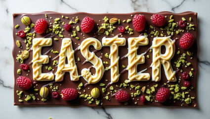 Obraz premium Easter Letters Art Collection – Creative Typography with Cookies, Sprinkles, Eggs, Cupcakes, Flowers & Spring Decor