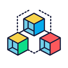 Obraz premium Futuristic Qubit Cubes Vector for Quantum Computing Concepts
