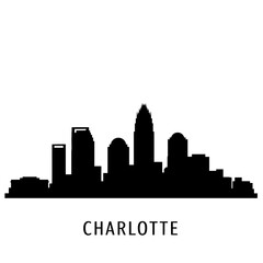 Obraz premium Charlotte City Silhouette - Vector