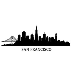 Obraz premium San Francisco Skyline Silhouette - Vector Illustration