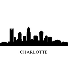 Obraz premium Charlotte Skyline Silhouette - Vector Illustration