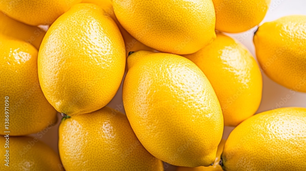 Poster a bunch of lemons are piled on top of each other. the lemons are yellow and have a bumpy texture