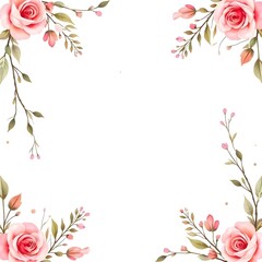 Obraz premium Romantic seamless floral pattern with blush pink roses, baby’s breath, and ivy for wedding design