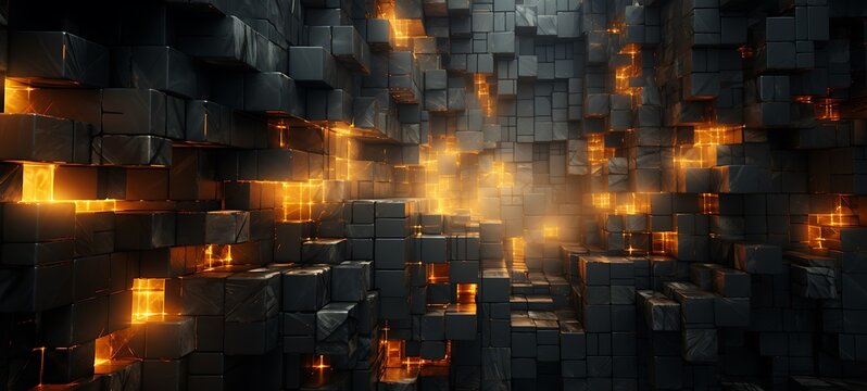 abstrak mozaic color of Kijin in drakness rainbow, ai generative