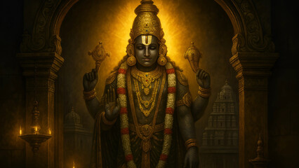 Bhawan Tirupati Balaji  statue in temple