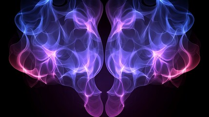Fototapeta premium Abstract symmetrical smoke shapes
