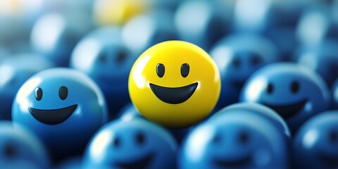 Happy And Confident Leader Enjoying Success Through Unique Strategies And Higher Level Thinking In Workplace
smiley face made of yellow balls