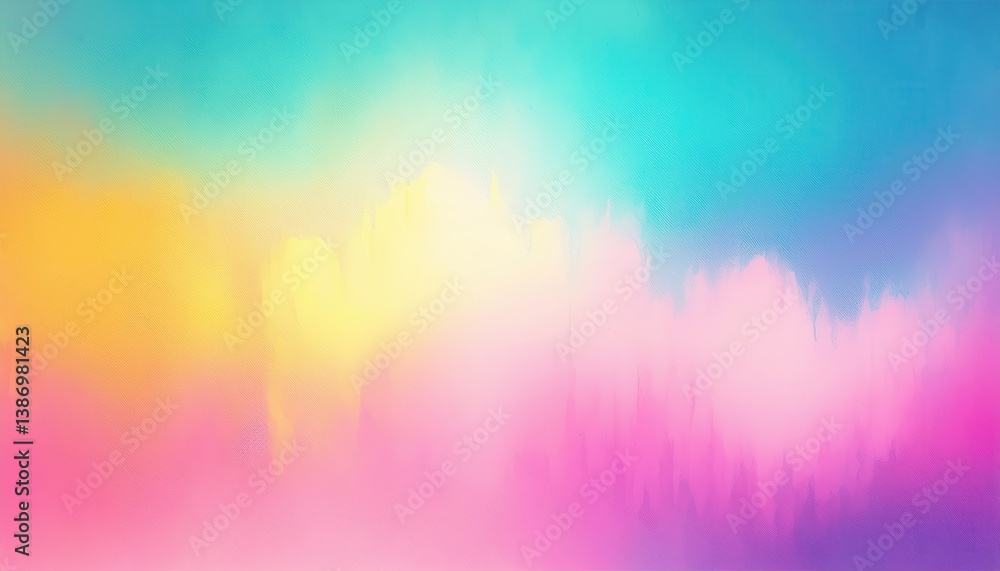 Poster soft pastel rainbow gradient background with subtle brush texture for digital art, web design, and modern branding use

