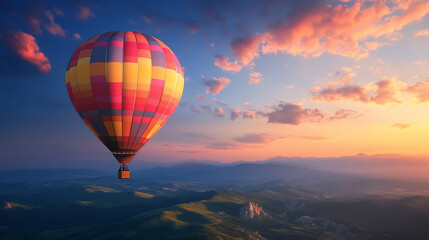 Cinematic hot air balloon golden hour