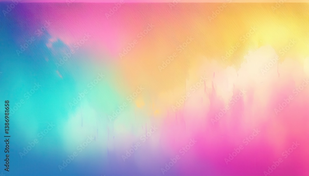 Poster soft pastel rainbow gradient background with subtle brush texture for digital art, web design, and modern branding use

