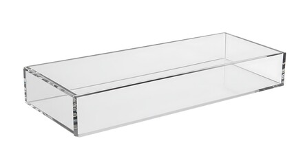 Clear Acrylic Rectangular Display Tray: Product Shot AI Generated