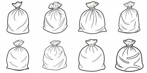 Garbage Bag – Outline Coloring Book Line Art Set