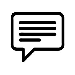 Chat Bubble with Lines Representing Text Message or Communication Icon Design