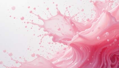 Obraz premium Pink Liquid Splashing with Droplets Creates Abstract Dynamic Wave