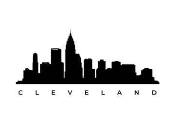 Naklejka premium Silhouette of Cleveland skyline showing city's unique architectural profile