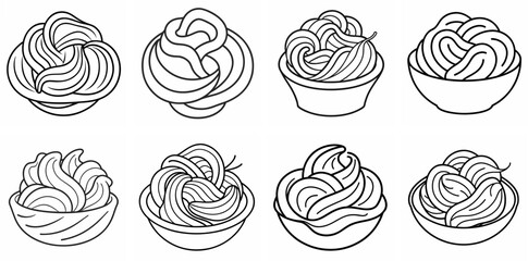 Pasta &ndash; Outline Coloring Book Line Art Set