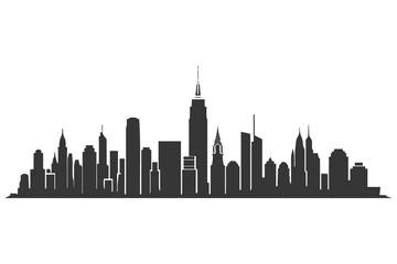 Obraz premium Silhouette skyline, iconic buildings, urban concept, cityscape design.