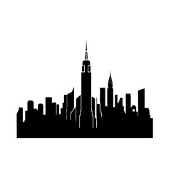 Obraz premium Silhouette New York skyline with iconic skyscrapers and urban landscape
