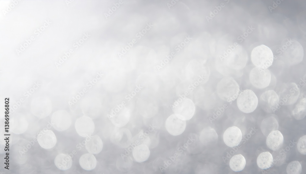 Poster soft white bokeh with glowing light reflections on a blurred background, ethereal abstract texture for dreamy aesthetics

