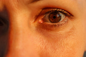 close up of female eye