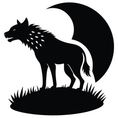 Obraz premium Hyena vector silhouette Single collection 