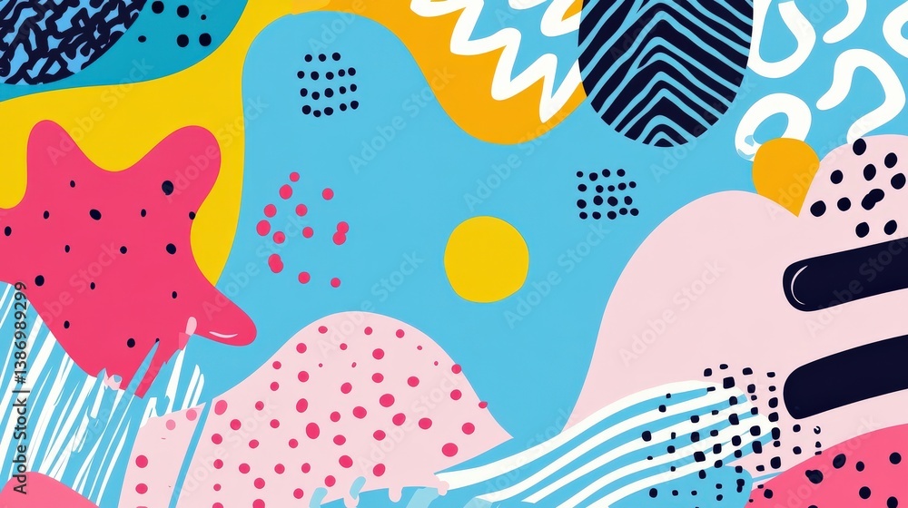 Aufkleber colorful abstract geometric background with bold patterns and shapes