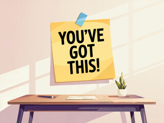 You've Got This. Elevate Your Creative Workspace: Motivational Sticky Notes and Positive Affirmations for a Modern Home Office Decor