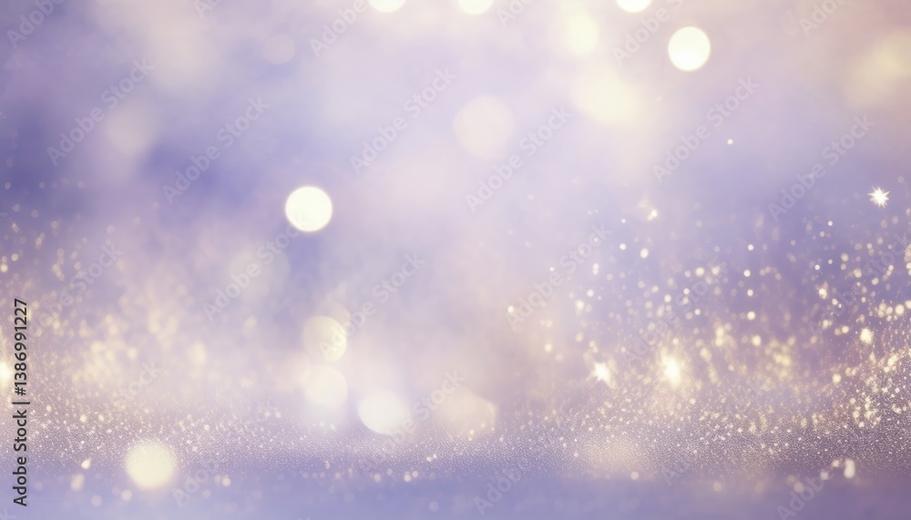 Aufkleber soft violet and gold bokeh glitter background with glowing light sparkles for festive design, banner