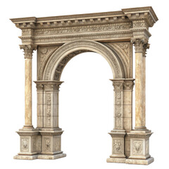 Obraz premium beautifully crafted pillar archway showcases intricate carvings and classical design elements, evoking sense of grandeur and elegance