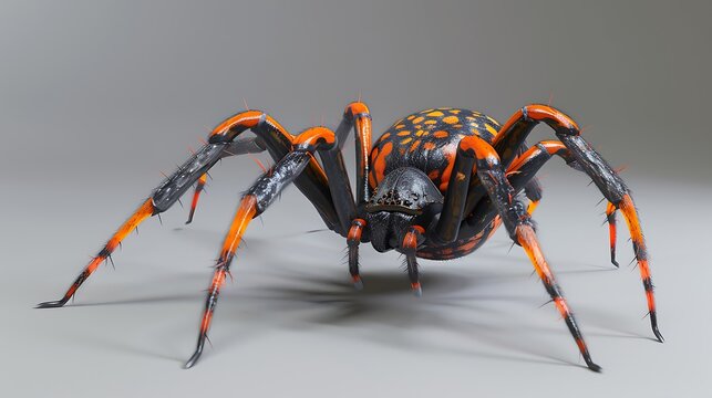 3D model of a multi-colored redback spider