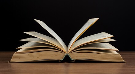 静かに開かれた古書 暖色系の光が優しく包む