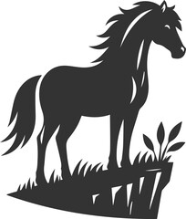 Horse animal vector black