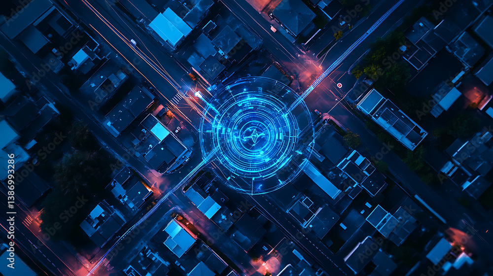 Aufkleber an ai powered system enhancing public safety by analyzing crime patterns, neighborhood data, and pol