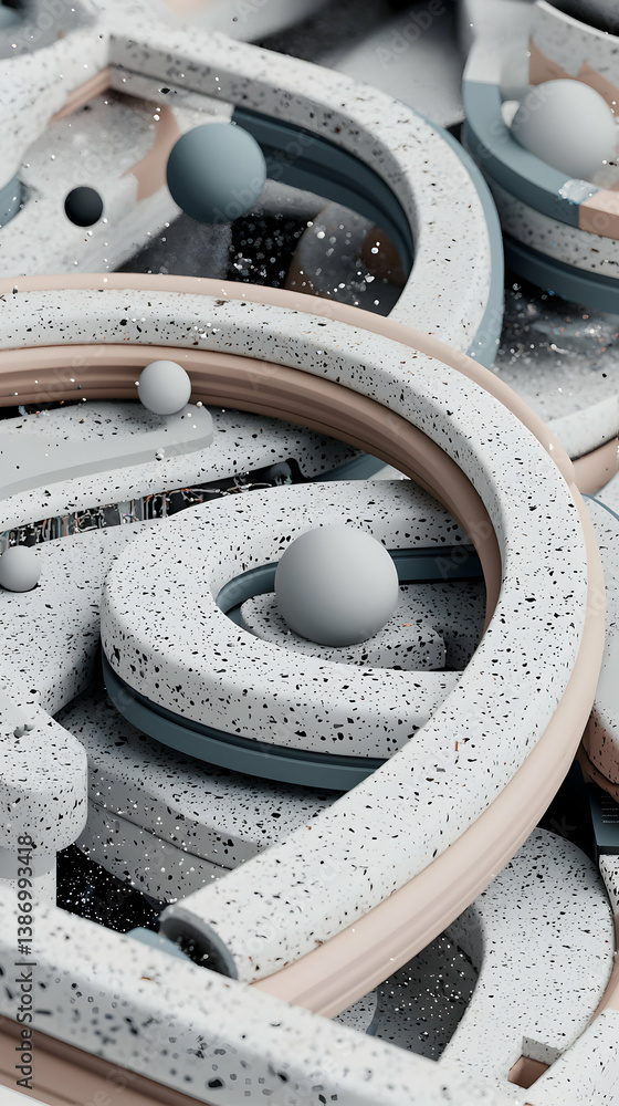 Aufkleber abstract 3d geometric rendering with speckled texture