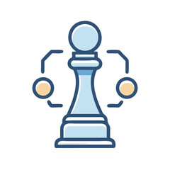 Chess Pawn Representing Strategy or Decision Making Icon Design