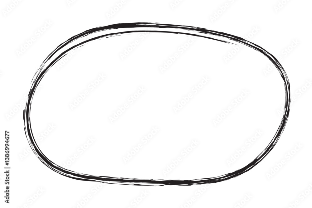 Aufkleber circle line sketch icon in hand drawn style. circular scribble doodle vector illustration on isolate