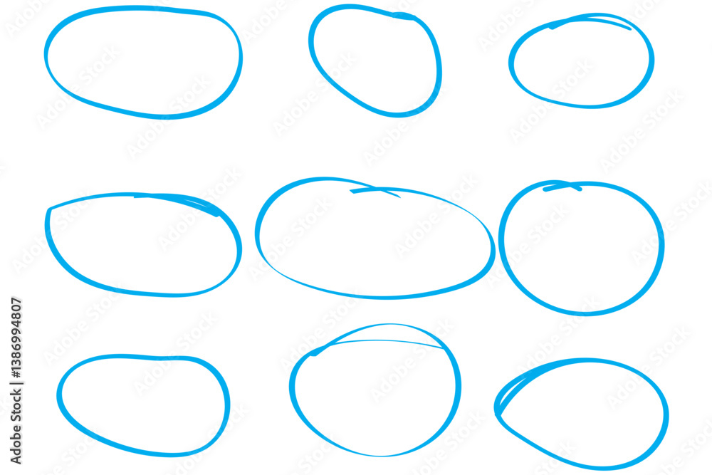 Poster collection circles in trendy style. hand drawn. doodle. vector. textbox, bubbles. frame. editable st