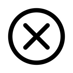 Circle with X Representing Cancel or Close Icon Design