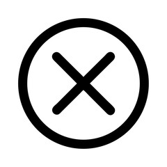 Obraz premium Circle with X Representing Cancel or Close Icon Design