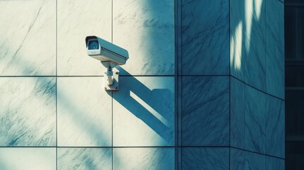 Security Camera on a Marble Wall