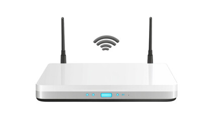 wireless router on white background