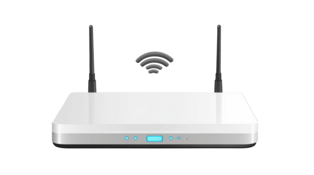 wireless router on white background