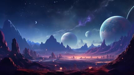Outer space planet fantasy illustration background