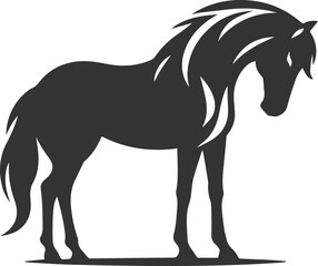 Horse animal vector black