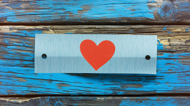 red heart on wooden wall