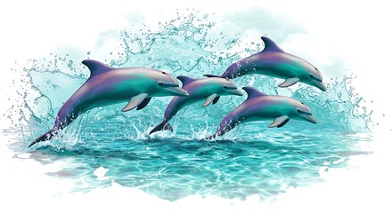 Obraz premium Oceanic Ballet AI Generated