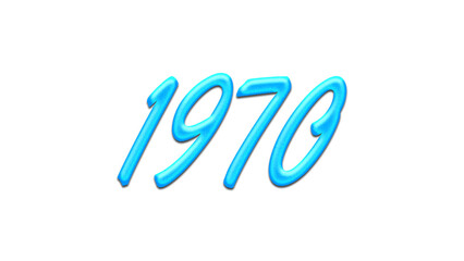Glowing blue effect of number 1970 on white background.