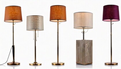 Floor lamp set, collection, on white backround